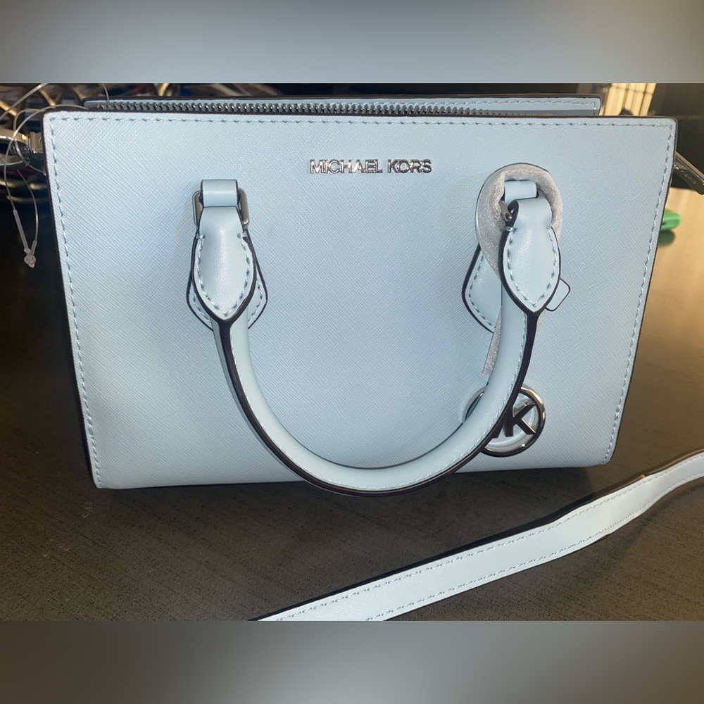 Michael Koran’s Vista Blue Satchel with detachable strap